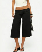 Vyla™ Fold-Over Waist Wide Leg Capris