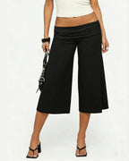 Vyla™ Fold-Over Waist Wide Leg Capris