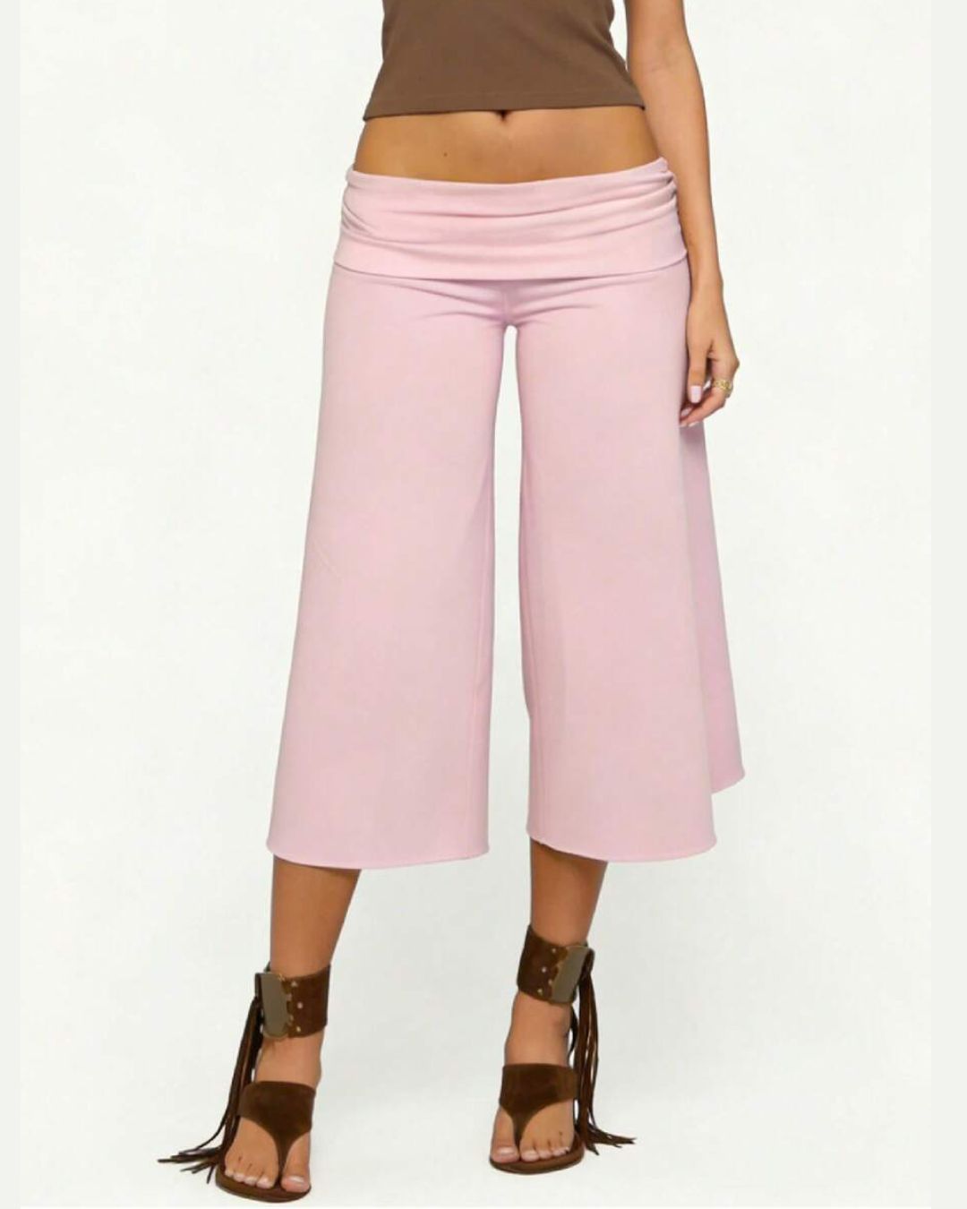 Vyla™ Fold-Over Waist Wide Leg Capris