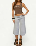 Vyla™ Fold-Over Waist Wide Leg Capris