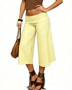 Vyla™ Fold-Over Waist Wide Leg Capris