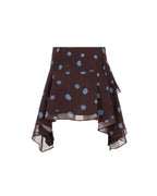 Vyla™ Polka Dot Asymmetrical Mesh Skirt