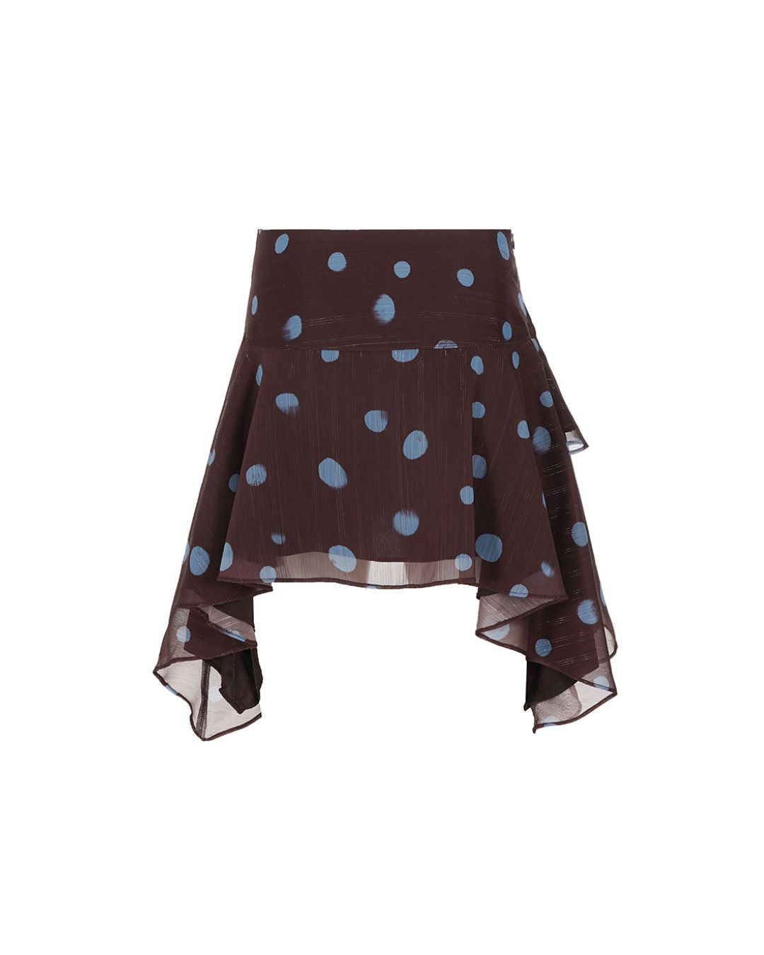 Vyla™ Polka Dot Asymmetrical Mesh Skirt