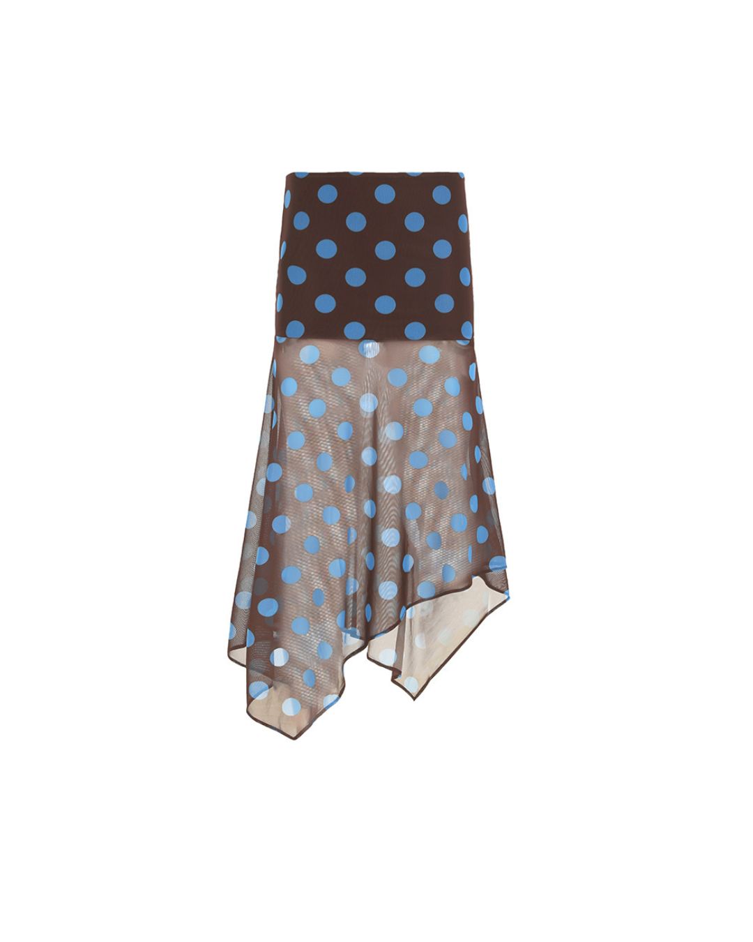 Vyla™ Polka Dot Asymmetrical Mesh Skirt