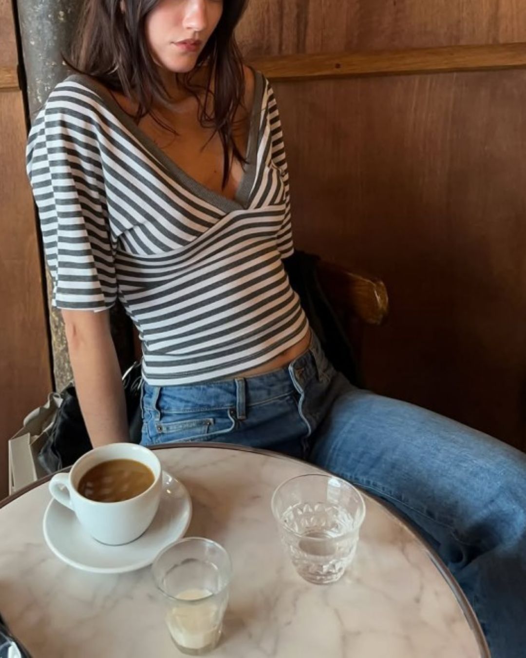 Vyla™ Striped V-Neck Wrap Top