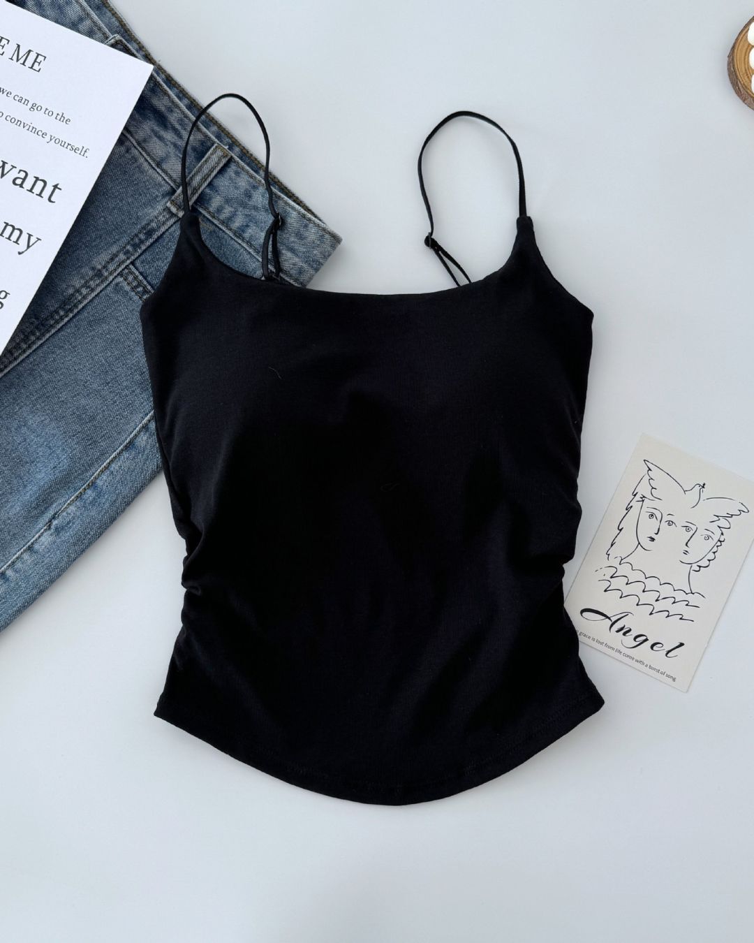 Vyla™ Ruched Built-In Bra Cami Top
