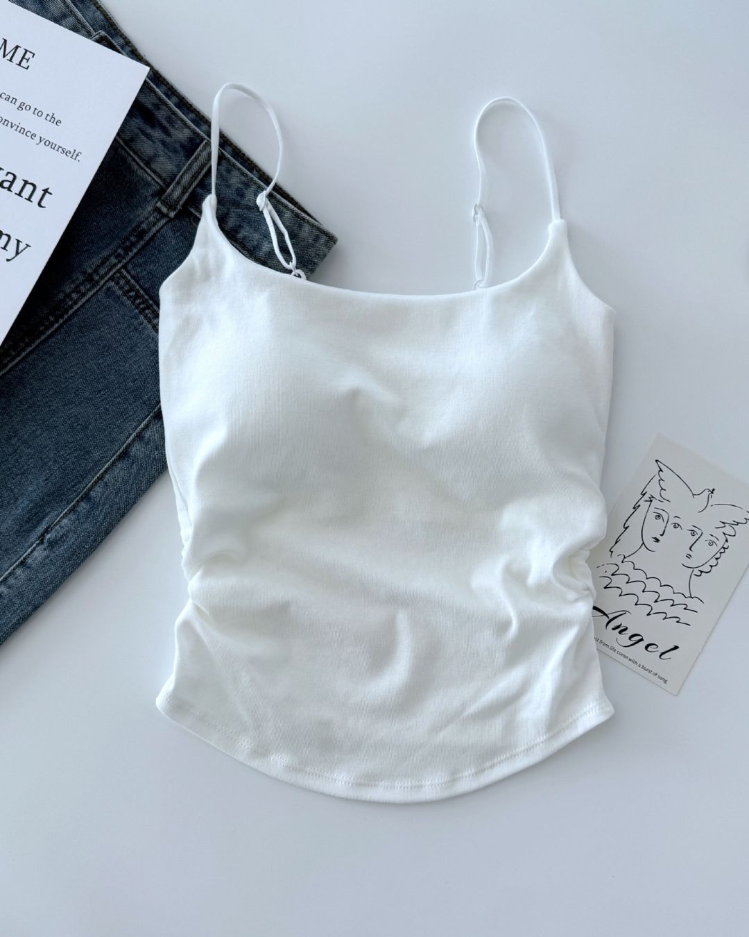 Vyla™ Ruched Built-In Bra Cami Top