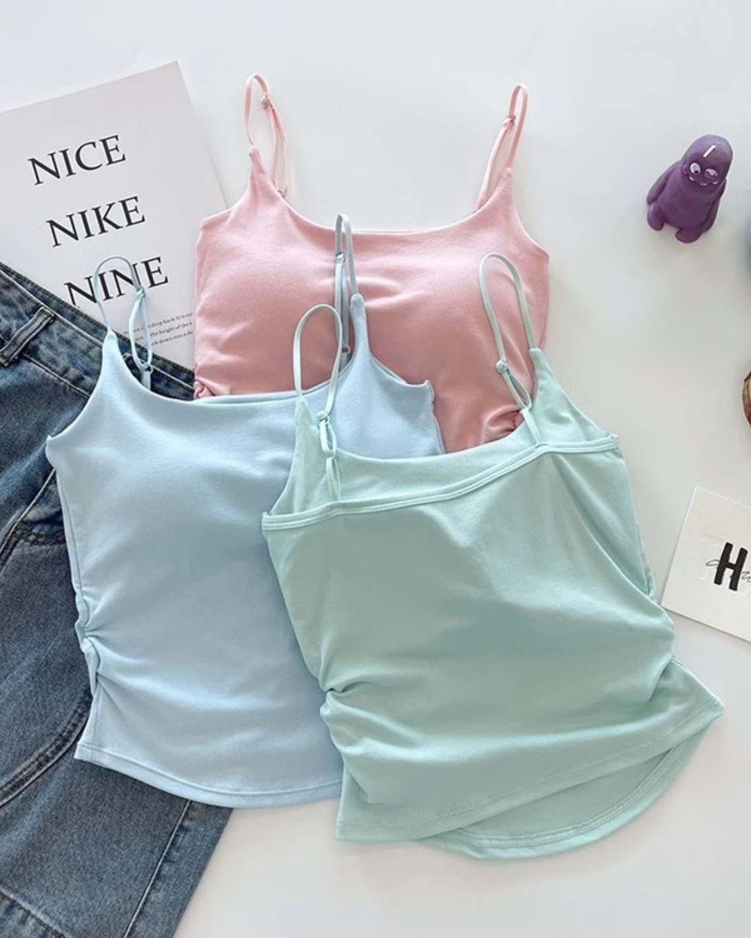 Vyla™ Ruched Built-In Bra Cami Top