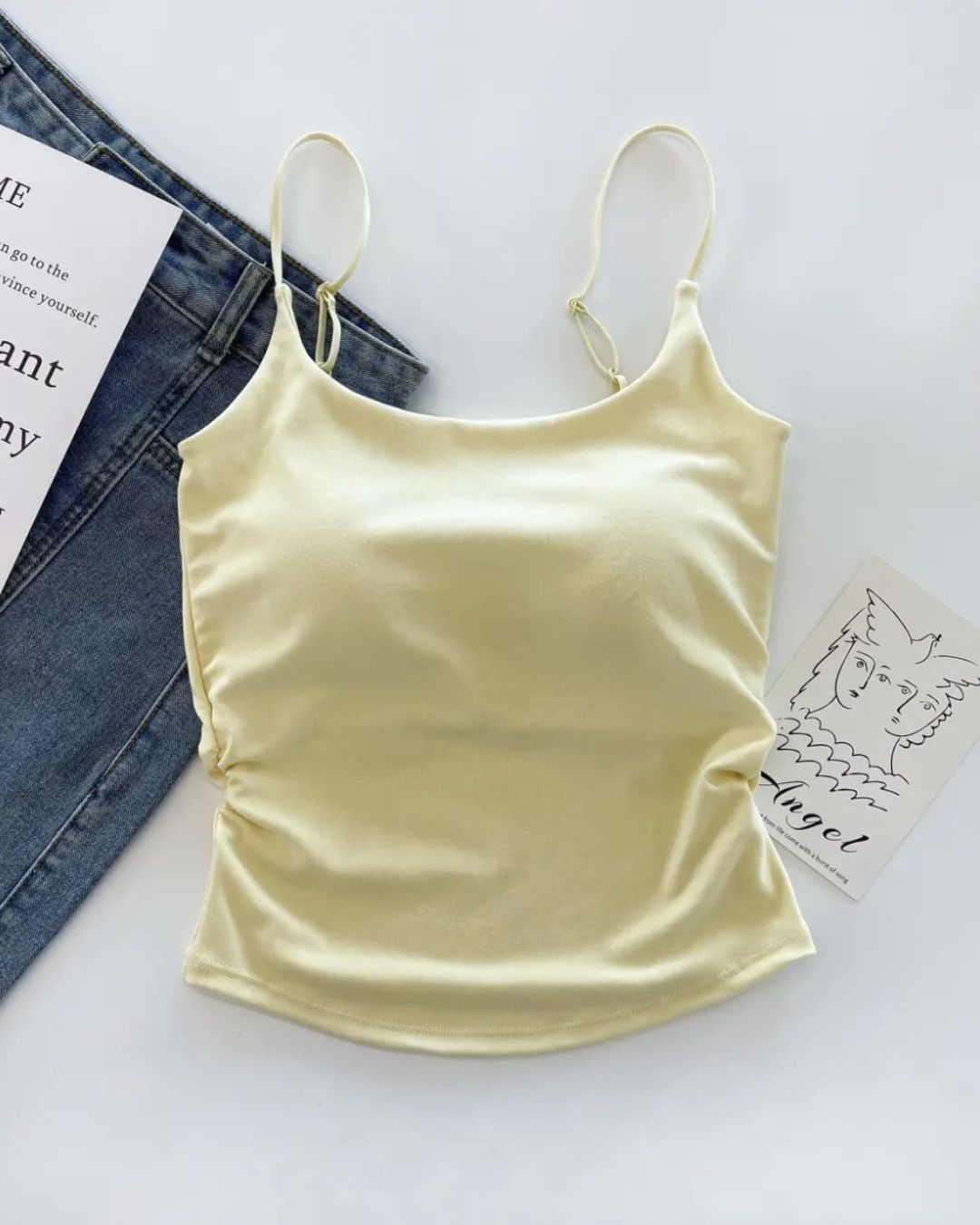 Vyla™ Ruched Built-In Bra Cami Top