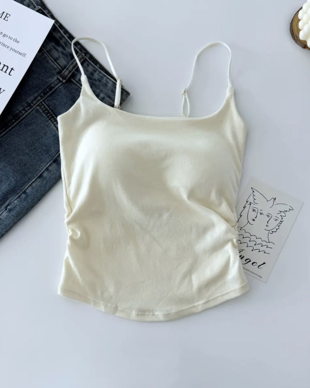 Vyla™ Ruched Built-In Bra Cami Top