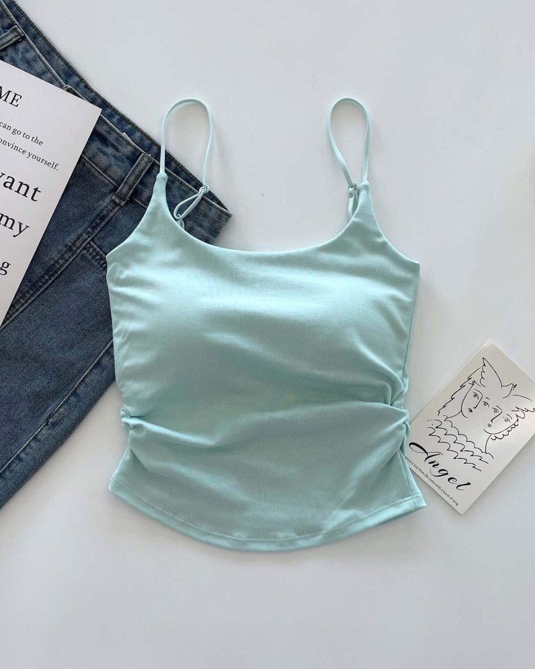 Vyla™ Ruched Built-In Bra Cami Top