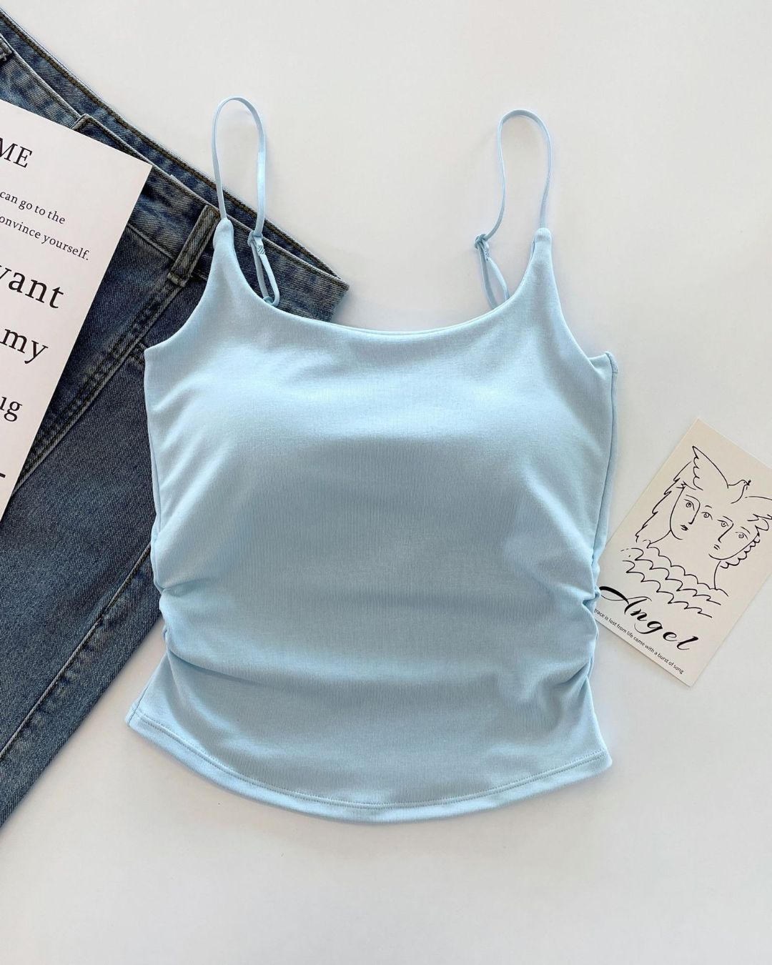 Vyla™ Ruched Built-In Bra Cami Top