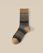Vyla™ Soft Warm Retro Tribal Color Block Socks