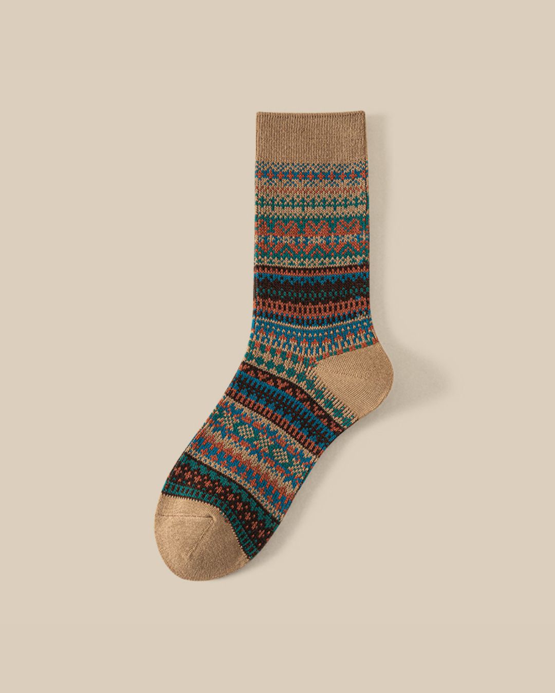 Vyla™ Soft Warm Retro Tribal Color Block Socks