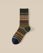 Vyla™ Soft Warm Retro Tribal Color Block Socks