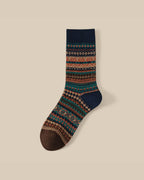 Vyla™ Soft Warm Retro Tribal Color Block Socks