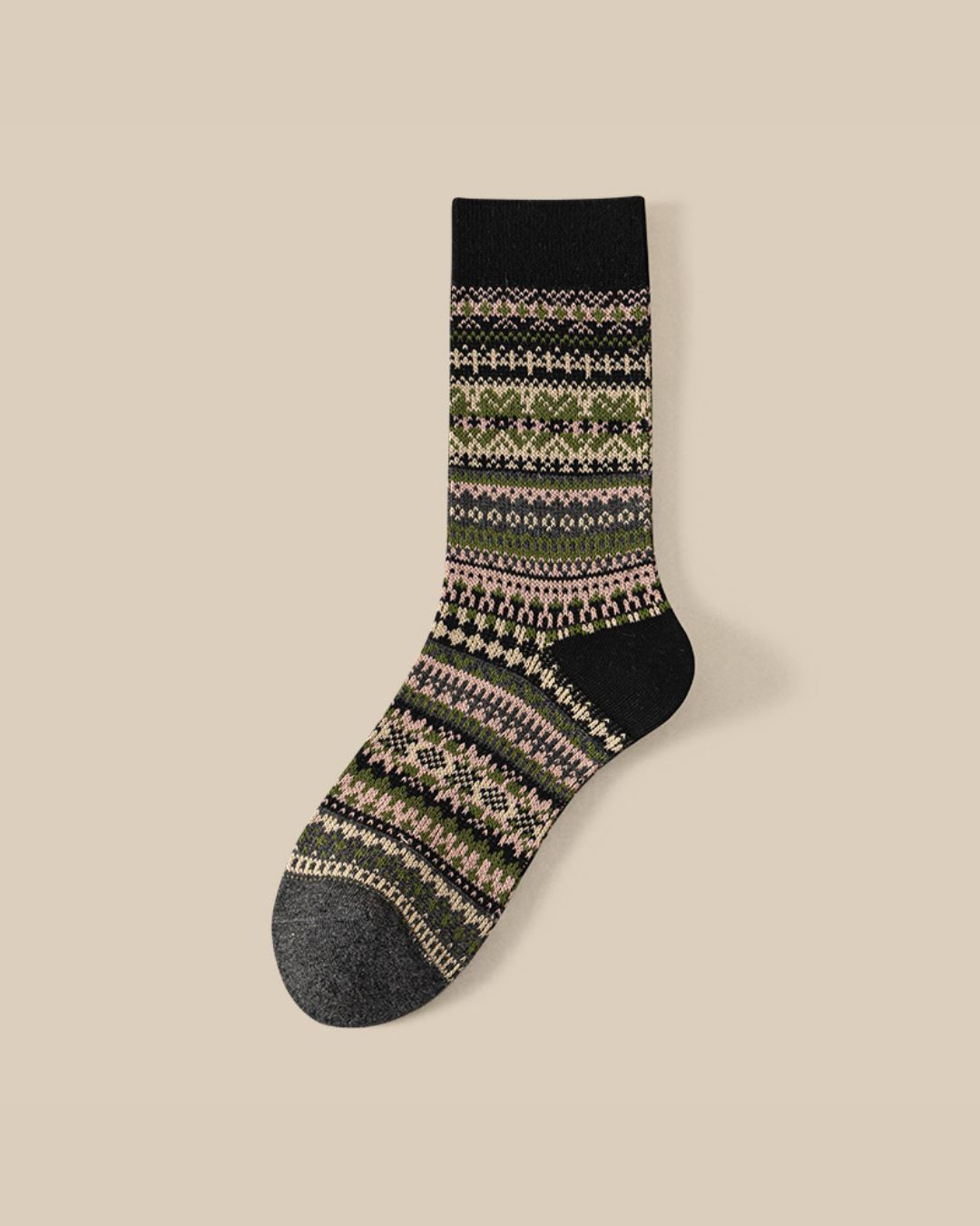 Vyla™ Soft Warm Retro Tribal Color Block Socks