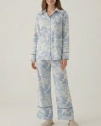 Vyla™ Artistic Graffiti Oversized Shirt & Wide-Leg Pant Set