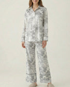 Vyla™ Artistic Graffiti Oversized Shirt & Wide-Leg Pant Set