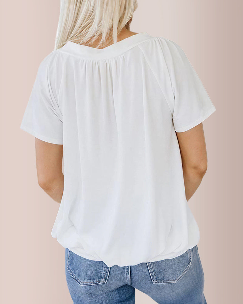 Vyla™ Women’s V-Neck Shirred Summer Top