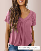 Vyla™ Women’s V-Neck Shirred Summer Top