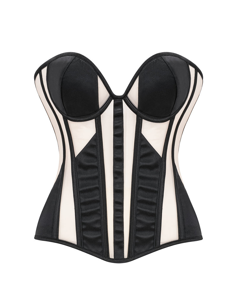 Vyla™ Sheer Mesh Boned Corset Bustier Top