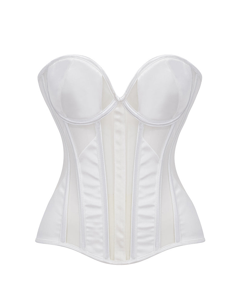 Vyla™ Sheer Mesh Boned Corset Bustier Top