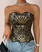 Vyla™ Retro Western Sequin Corset Irregular Double-Layer Bodice