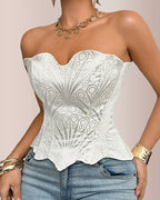 Vyla™ Retro Western Sequin Corset Irregular Double-Layer Bodice