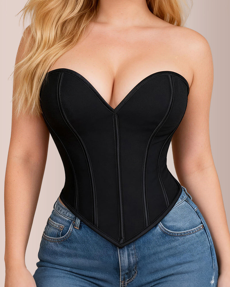Vyla™ Sweetheart Neckline Mesh Corset Top