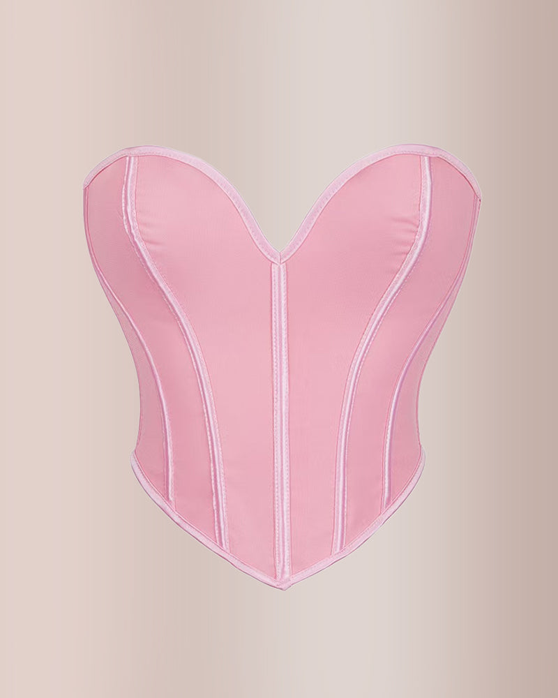Vyla™ Sweetheart Neckline Mesh Corset Top