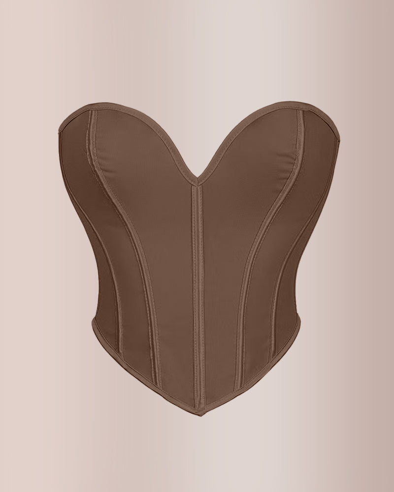 Vyla™ Sweetheart Neckline Mesh Corset Top