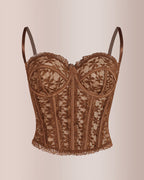 Vyla™ Sheer Floral Lace Boned Corset