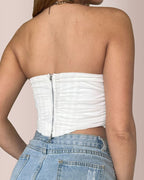 Vyla™ Mesh Ruched Bustier Tube Top