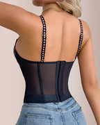 Vyla™ Coquette Lace-Up Boned Corset Bustier Top