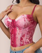 Vyla™ Romantic Floral Print Underwire Corset Bustier Top