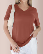 Vyla™ Essential V-Neck Side-Slit Relaxed Tee