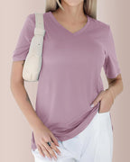 Vyla™ Essential V-Neck Side-Slit Relaxed Tee