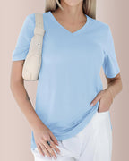 Vyla™ Essential V-Neck Side-Slit Relaxed Tee