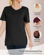 Vyla™ Essential V-Neck Side-Slit Relaxed Tee
