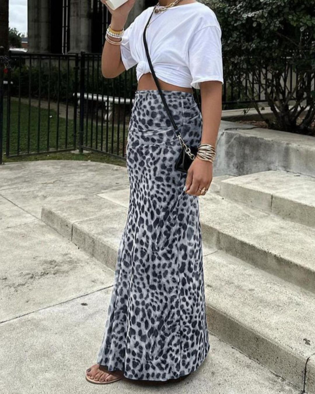 Vyla™ High-Waisted Leopard Print Mesh Skirt