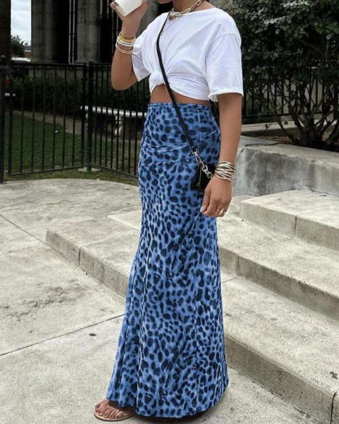 Vyla™ High-Waisted Leopard Print Mesh Skirt