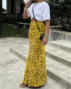 Vyla™ High-Waisted Leopard Print Mesh Skirt