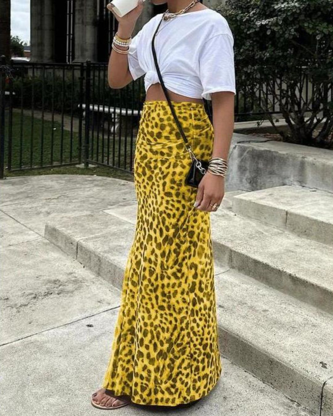 Vyla™ High-Waisted Leopard Print Mesh Skirt