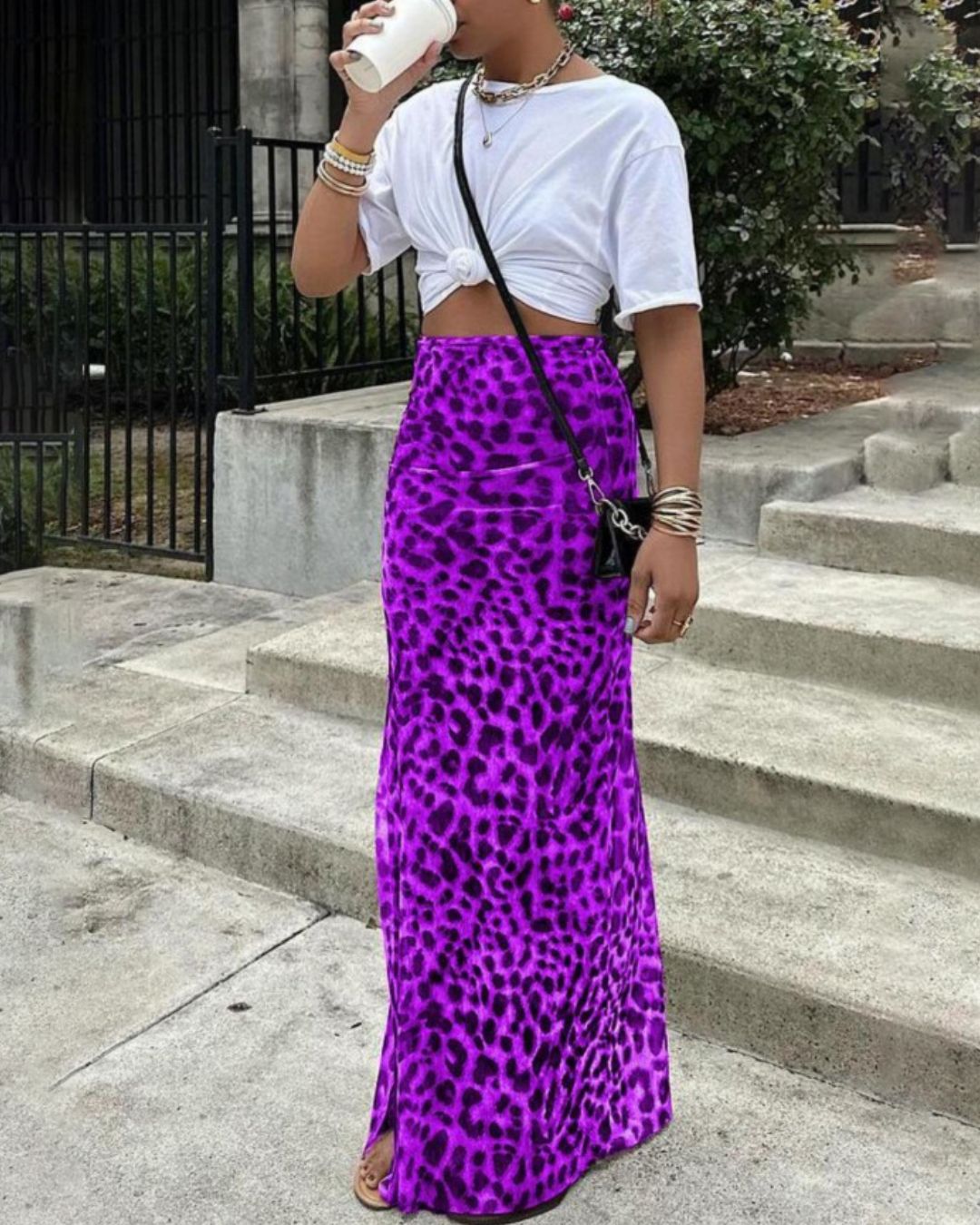 Vyla™ High-Waisted Leopard Print Mesh Skirt