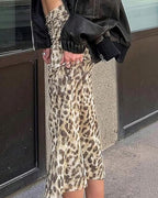 Vyla™ High-Waisted Leopard Print Mesh Skirt