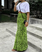 Vyla™ High-Waisted Leopard Print Mesh Skirt