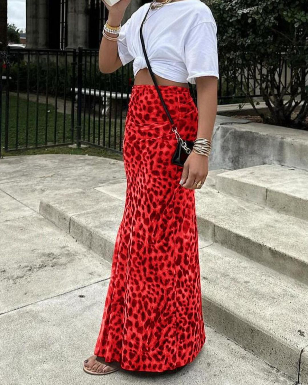 Vyla™ High-Waisted Leopard Print Mesh Skirt
