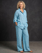Vyla™ Casual Fashion Cozy Breathable Shirt & Wide Leg Pants Outfit