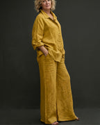 Vyla™ Casual Fashion Cozy Breathable Shirt & Wide Leg Pants Outfit